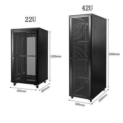 estante del servidor de 22U 42U Data Center gabinete de la red de 19 pulgadas
