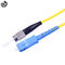 Diámetro modificado para requisitos particulares amarillo del cable del solo modo del cordón de remiendo de la fibra óptica del Sc de Fc
