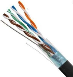 24AWG descubren el cable de cobre de la red, gris al aire libre/azul del cable de la red de Utp Cat6