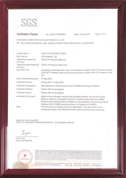 China Guangzhou Brothers Lin Electronics Co., Ltd. Certificaciones